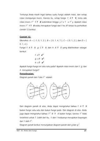 Relasi Invers Relasi dan fungsi | PDF