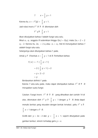 Relasi Invers Relasi dan fungsi | PDF