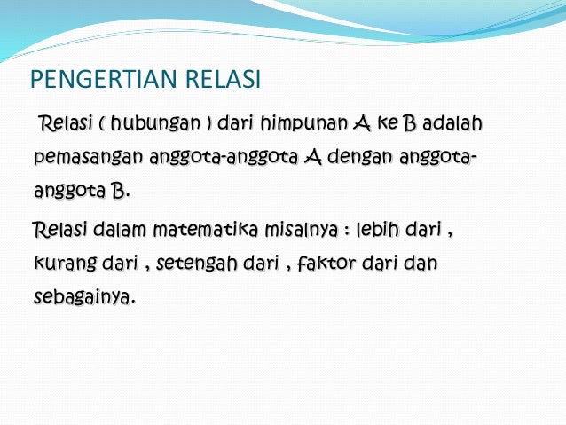 Matematika Relasi dan Fungsi