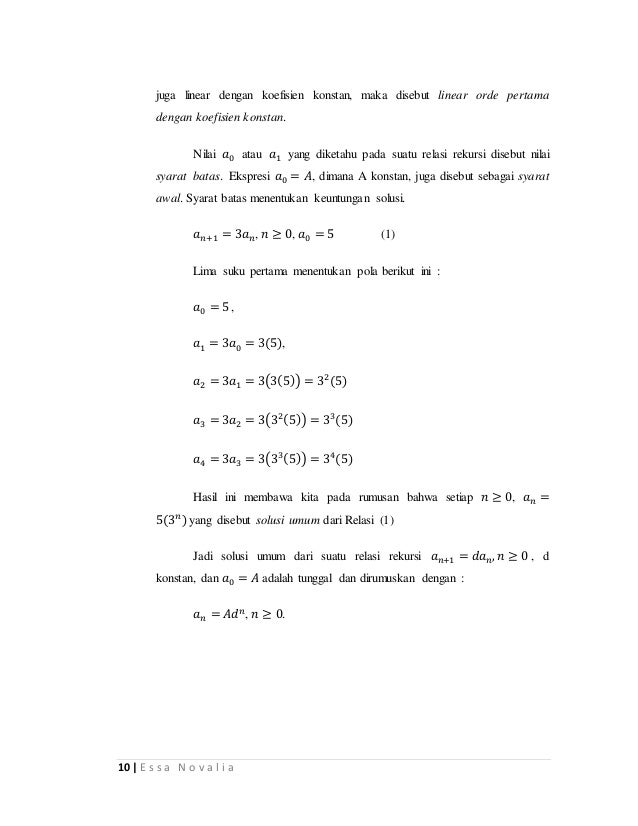 Koleksi Contoh Soal Relasi Rekursif + Pembahasan Dikdasmen