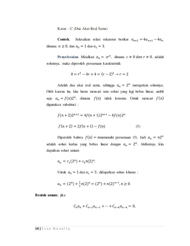 Koleksi Contoh Soal Relasi Rekursif + Pembahasan Dikdasmen