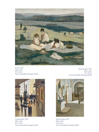 Pic Nic, 1950
                                                                      Retrato de Katia, 1956
Óleo s/tela
                                                                                Óleo s/tela
38 x 46 cm
                                                                                 70 x 58 cm
Acervo da família Arcangelo Ianelli
                                                         Acervo da família Arcangelo Ianelli




O menino pintor, 1952                 Interior de igreja, 1953
Óleo s/tela                           Óleo s/tela
92 x 74 cm                            60 x 46 cm
Acervo da família Arcangelo Ianelli   Acervo da família Arcangelo Ianelli
 