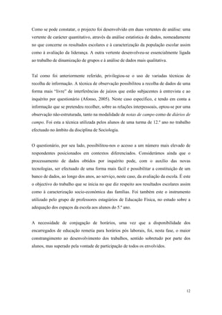 relatório de autoavaliação de escola - 2008