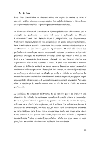 relatório de autoavaliação de escola - 2008