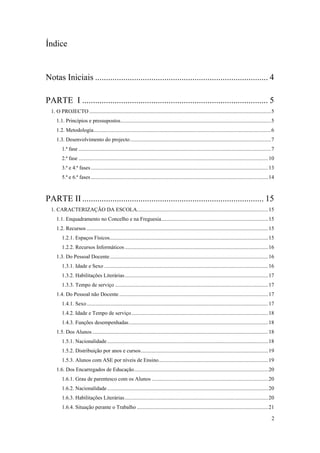 relatório de autoavaliação de escola - 2008