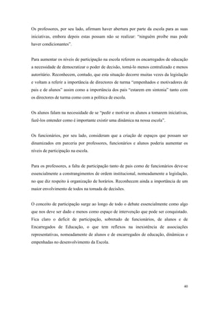 relatório de autoavaliação de escola - 2008