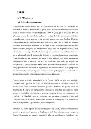 relatório de autoavaliação de escola - 2008