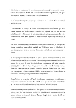 relatório de autoavaliação de escola - 2008