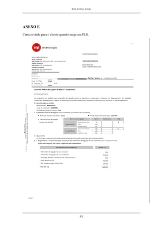 Rede de Baixa Tensão
91
ANEXO E
Carta enviada para o cliente quando surge um PLR.
 