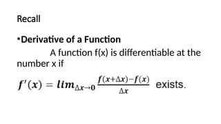 Relating a derivative of a function to a slope of a tangent line.pptx