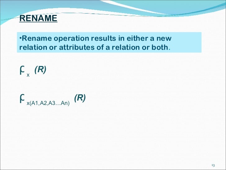 Relational algebra
