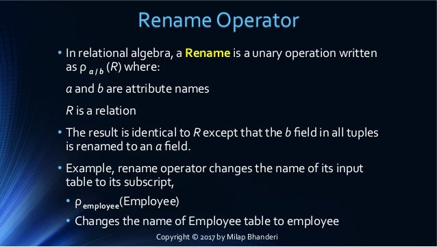 Relational Algebra