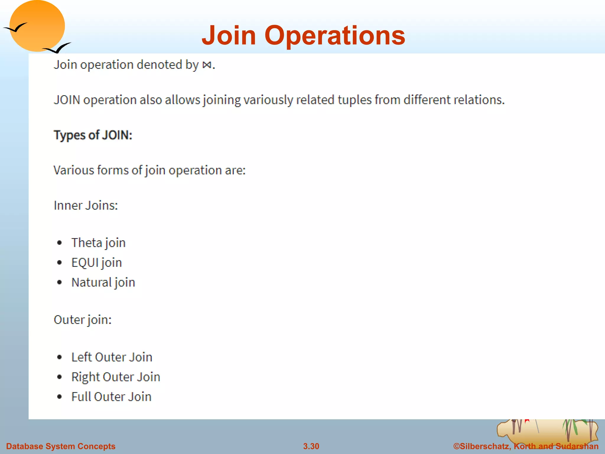©Silberschatz, Korth and Sudarshan3.30Database System Concepts
Join Operations
 