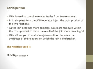 Join Operator Image Relational algebra calculus | PPTX