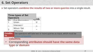 Oprators In Dbms Image DBMS -Relational Algebra Presentation pp | PPTX