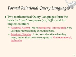 Relational Algebra and Calculus.ppt | Databases | Computer Software and ...