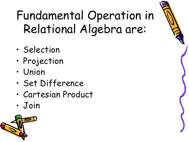 Relational algebra in dbms