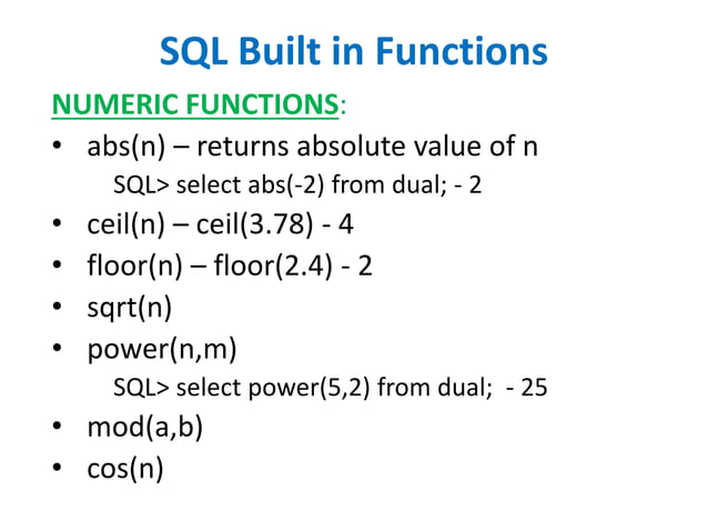 Relational algebra in dbms