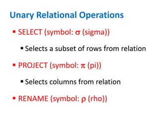 Relational algebra in dbms | PPT