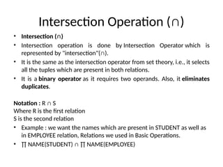 Relational Algebra in DBMS power ppoint pesenetation | PPTX