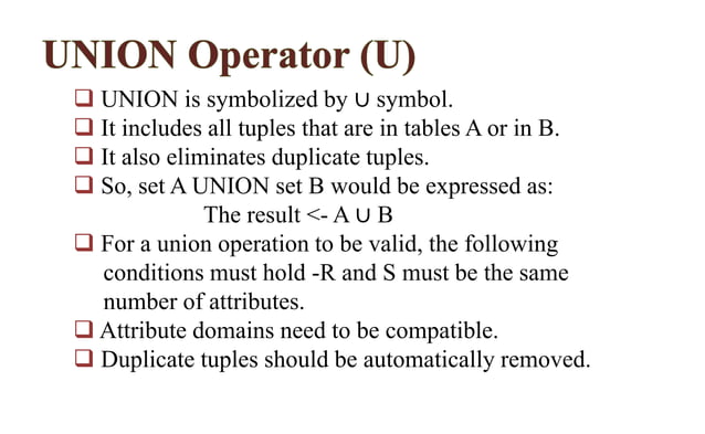 Relational algebra ppt | PPT