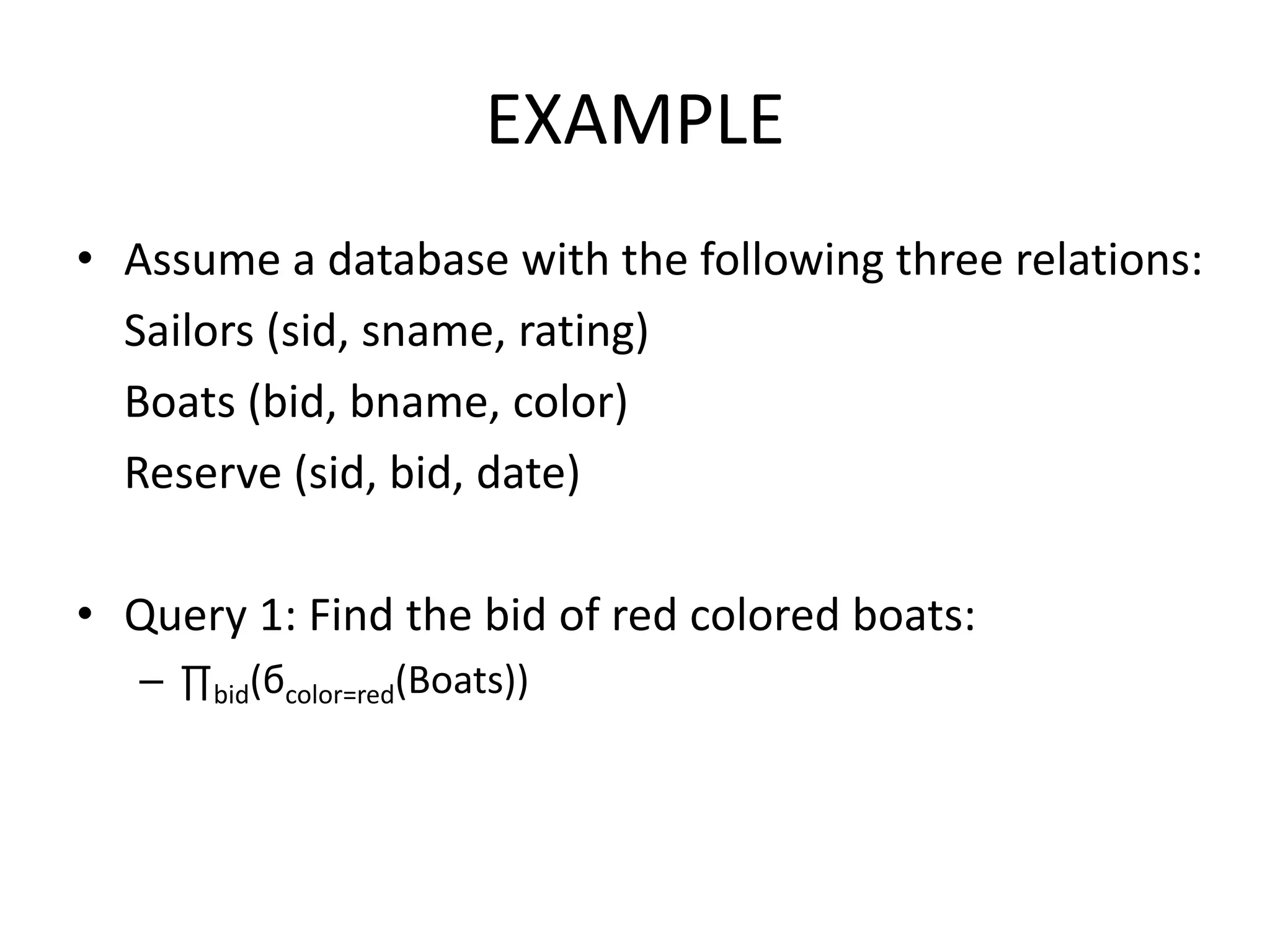 relational algebra and it's implementation | PPT