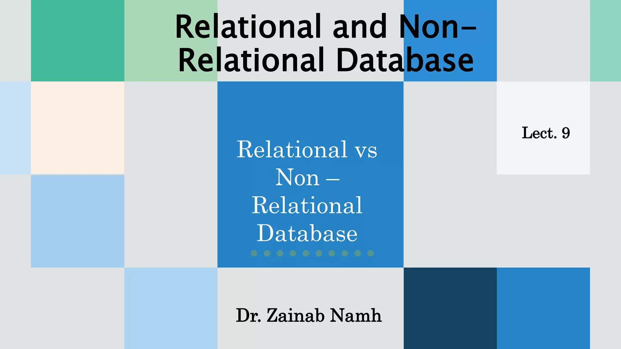 Relational And Non Relational Database