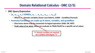 Relational Calculus in Database Management System | PPTX