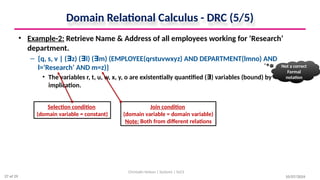 Relational Calculus in Database Management System | PPTX