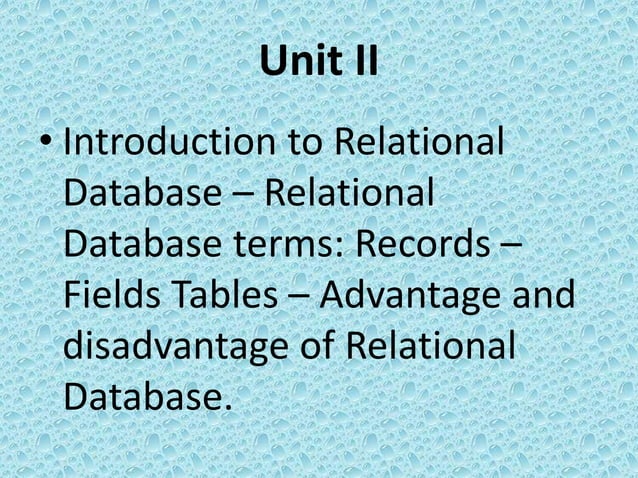Relational database | PPT