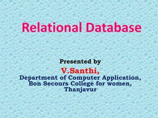 Relational database | PPT
