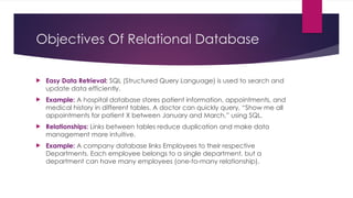 Database Objectives Relational database ...................... | PPTX