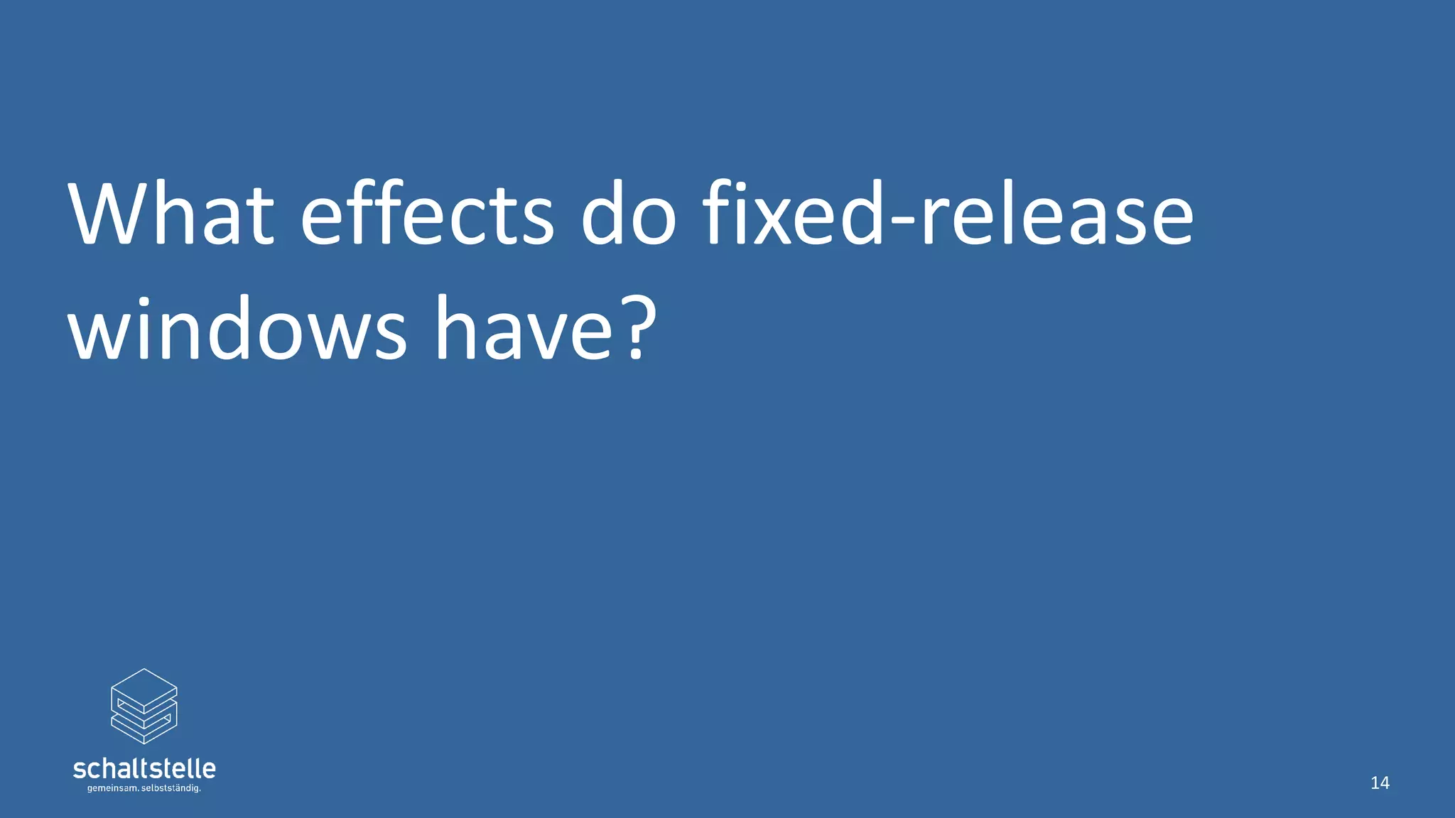 What effects do fixed-release
windows have?
14
 