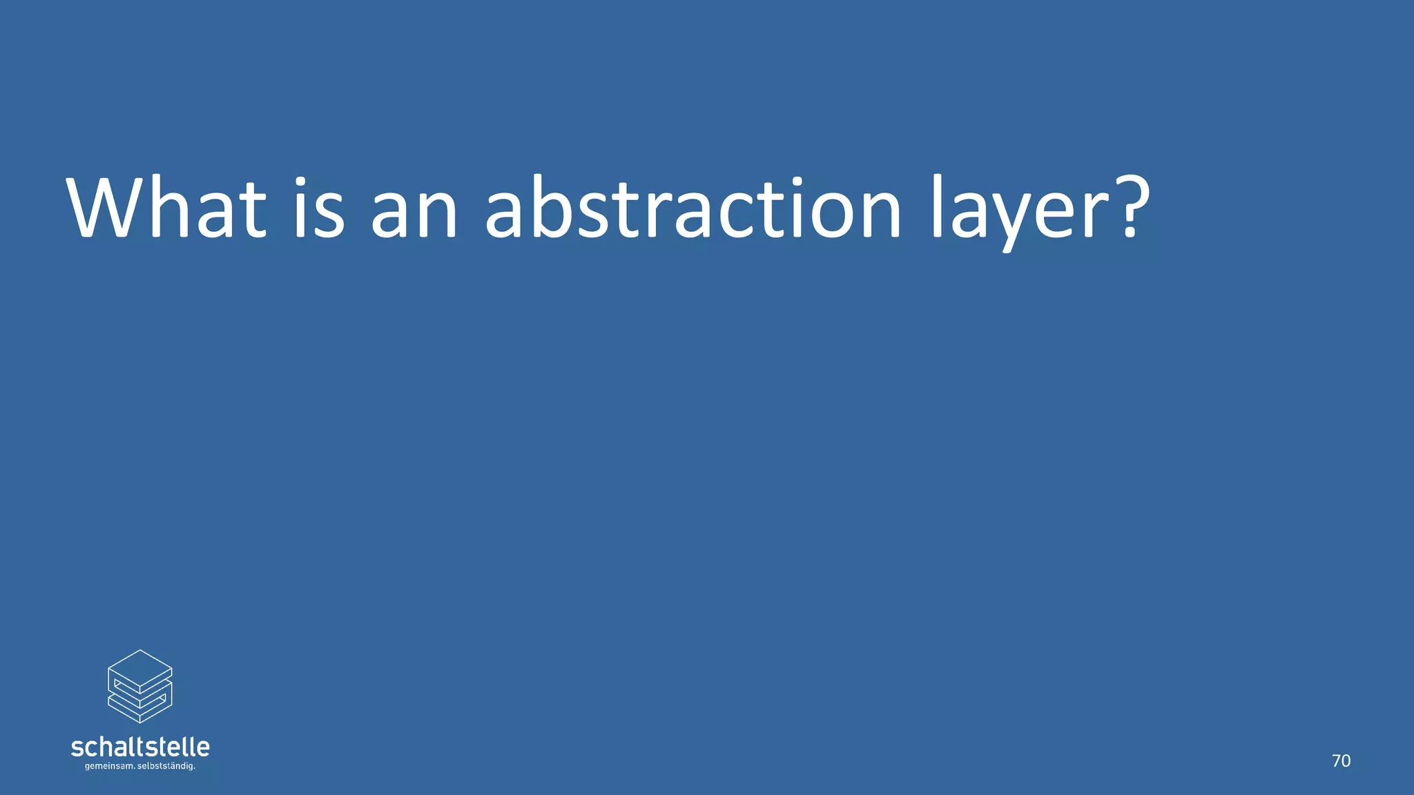 What is an abstraction layer?
70
 