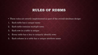 Relational Database Management System | PPTX
