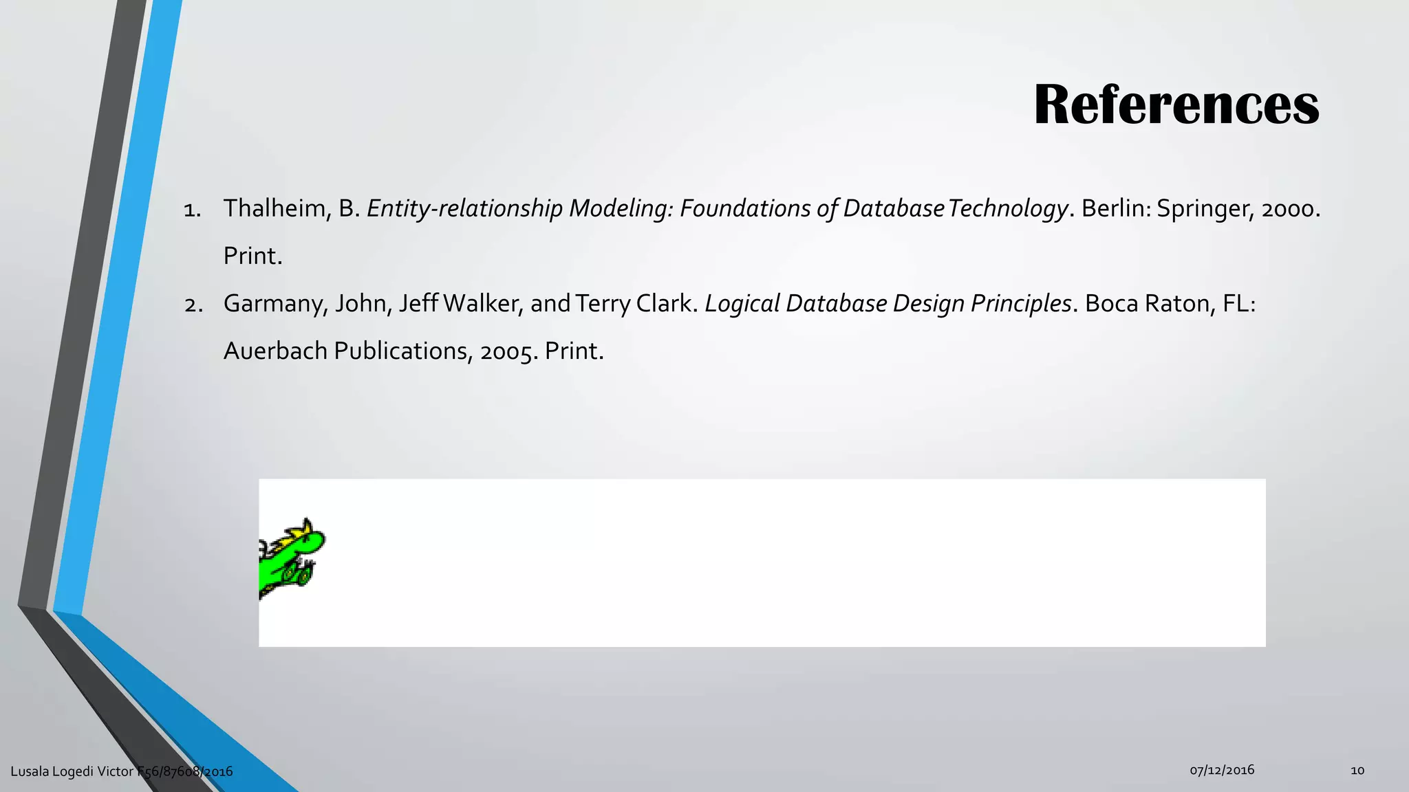 Relational database system for restaurant | PDF
