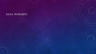 DATA INTEGRITY
 