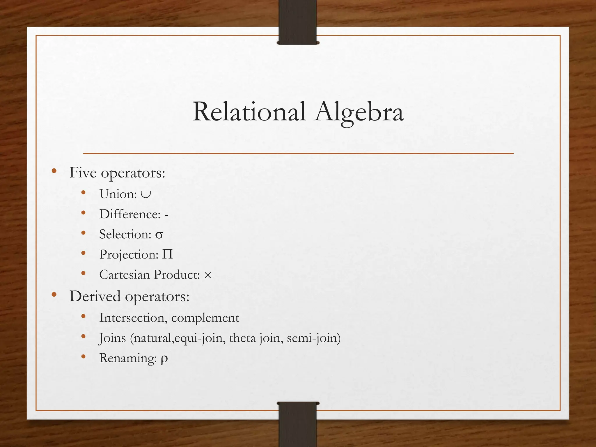 Relation algebra (1).ppt | Databases | Computer Software and Applications