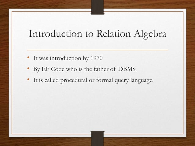 Relation algebra (1).ppt | Databases | Computer Software and Applications