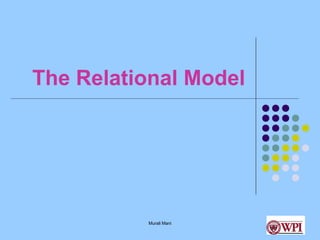 The Relational Model 
Murali Mani 
 