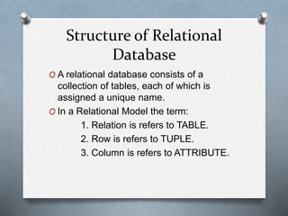 Relational model (unit II) | PPT