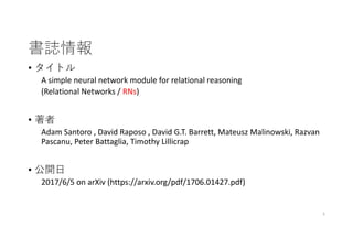 [DL Hacks 実装]A simple neural network module for relational reasoning | PDF