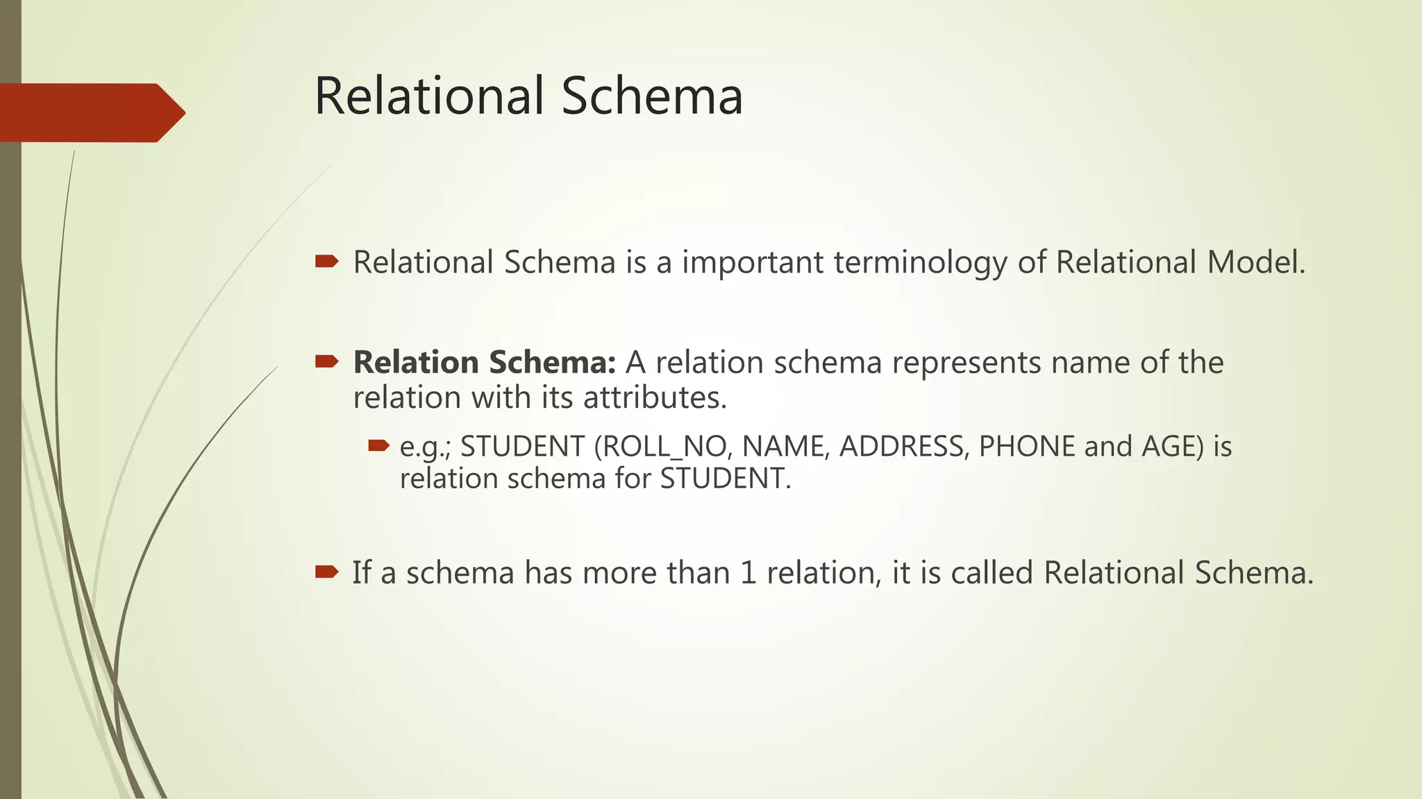 Presentation on Relational Schema (Database) | PPTX