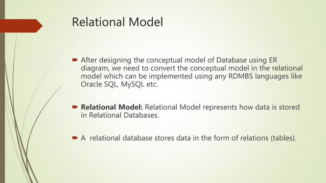 Presentation on Relational Schema (Database) | PPTX