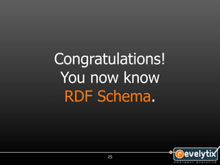 Congratulations!
 You now know
  RDF Schema.


       25
 