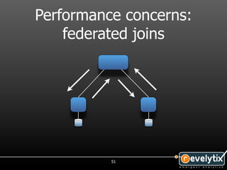 Performance concerns:
    federated joins




          51
 