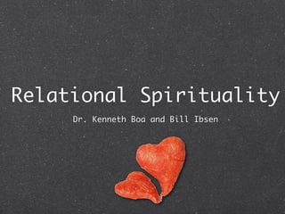 Relational Spirituality
     Dr. Kenneth Boa and Bill Ibsen
 