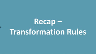 s
Recap –
Transformation Rules
 