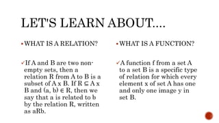 Relation and function | PPTX