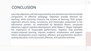Understanding the Relationship Between Learning Objectives and Outcomes ...